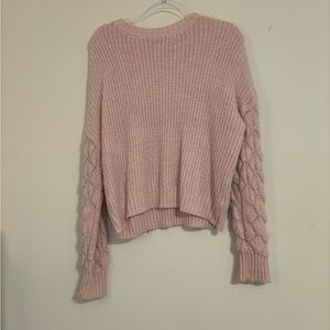 SHEIN Blush Pink Cable Knit Sweater